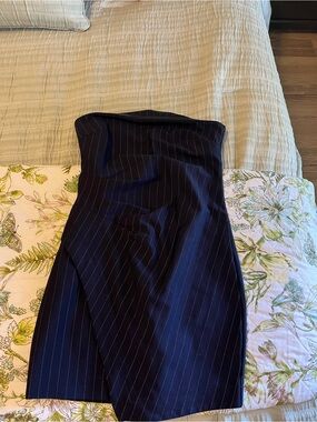 wild fable strapless pinstripe dress